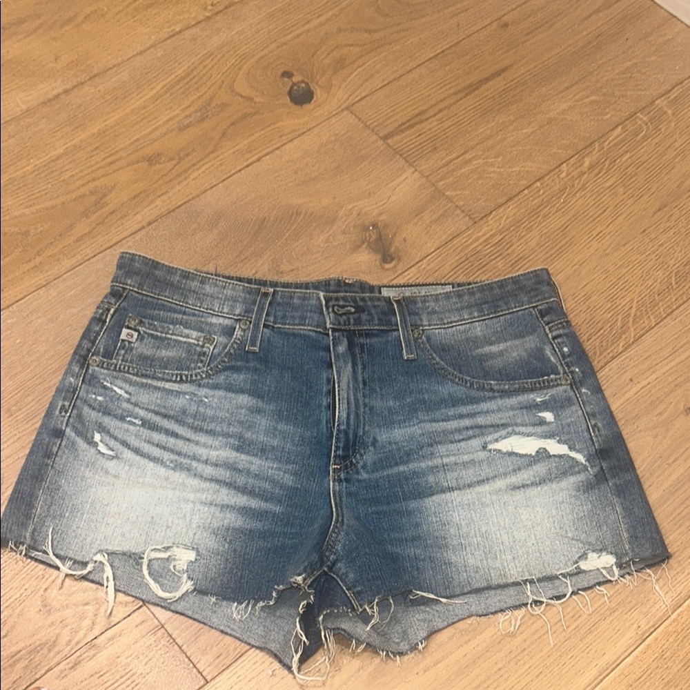 Distressed Blue Denim Cutoff Shorts